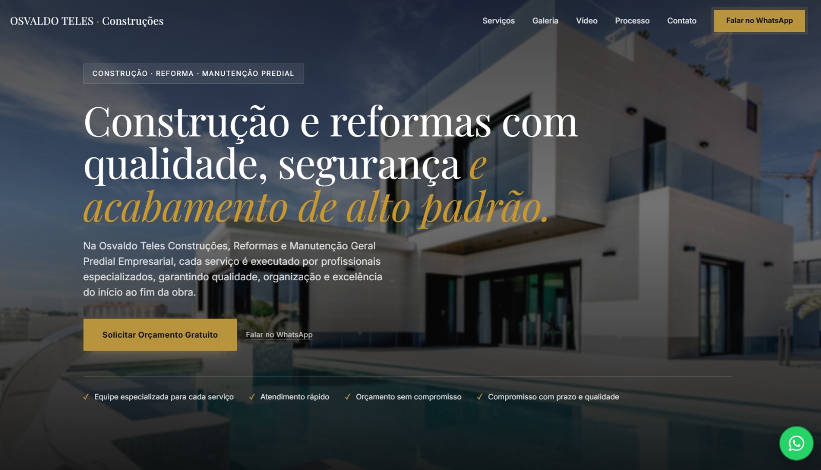 Landing Page Construtora Osvaldo Teles